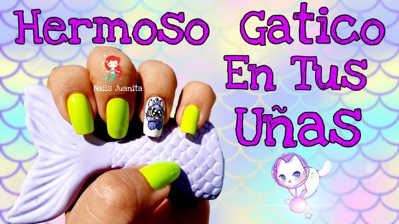 DECORACIÓN DE UÑAS CON GATO FÁCIL 💅🐱