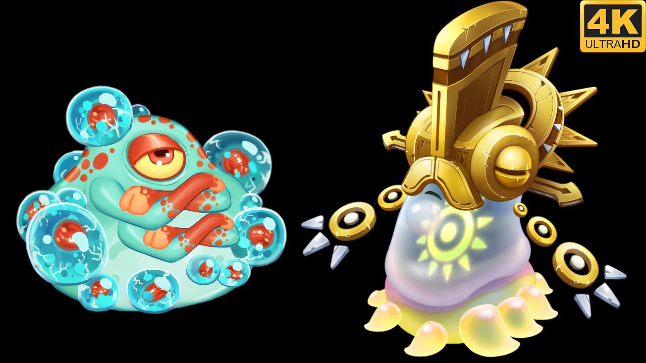 Rare Poppette & Epic Yelmut - Comparison (My Singing Monsters) 4k