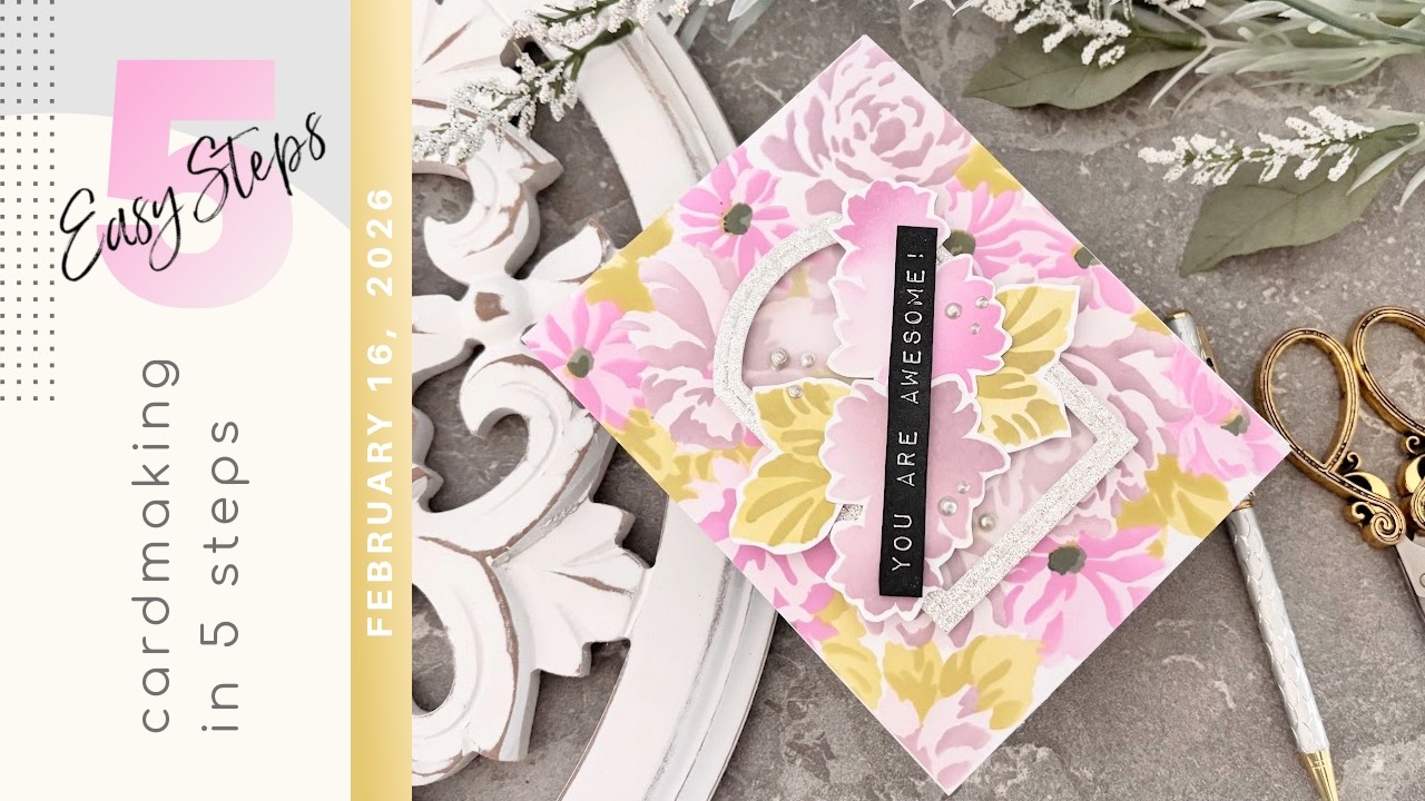 5 Easy Steps: Double-Duty Stenciling with Altenew Flower Bed Layering Stencil Set