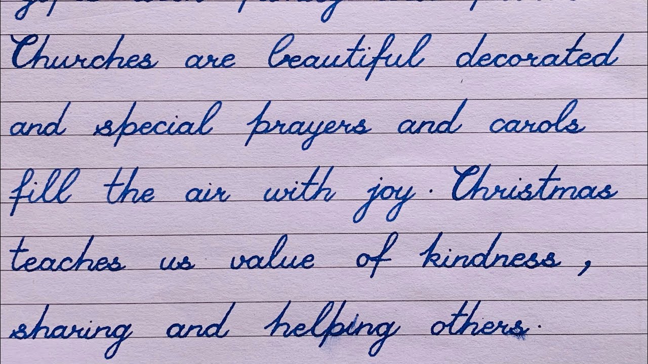 Christmas paragraph writing | English cursive writing 