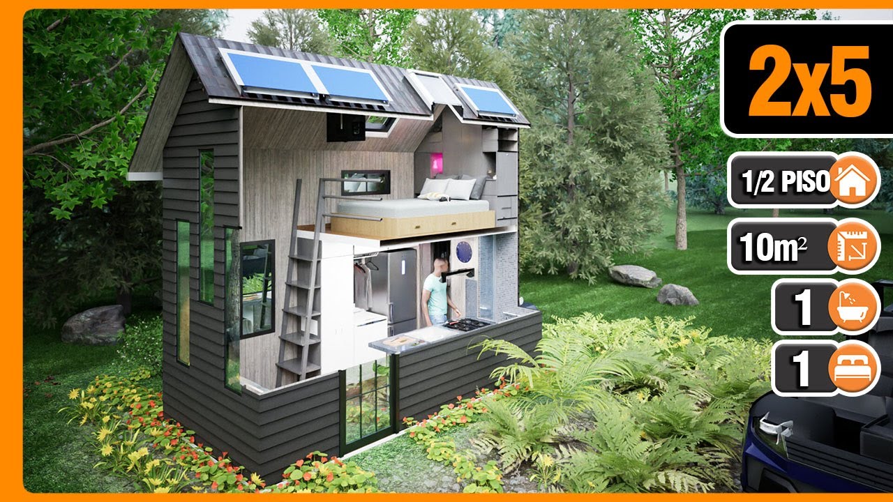 La Casa MÁS PEQUEÑA del mundo 2x5 | Mini CASA de 10 m² | Tiny HOUSE Minimalista | Small HOUSE DESIGN