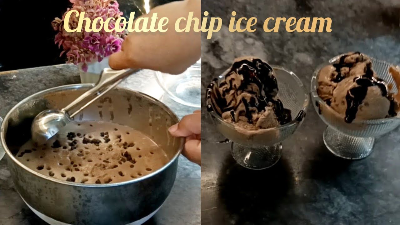Chocolate ice cream better than market ice cream/ chocolate ice cream with lots of chip