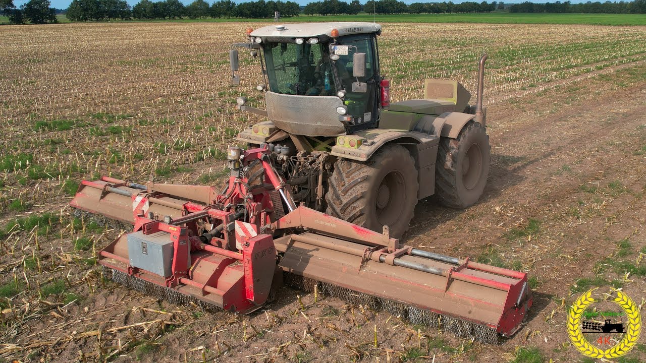 Maisstoppel Mulchen | Claas Xerion 3800 | Sauerburger Pegasus 9500 Mulcher Kombination | LU Hamester