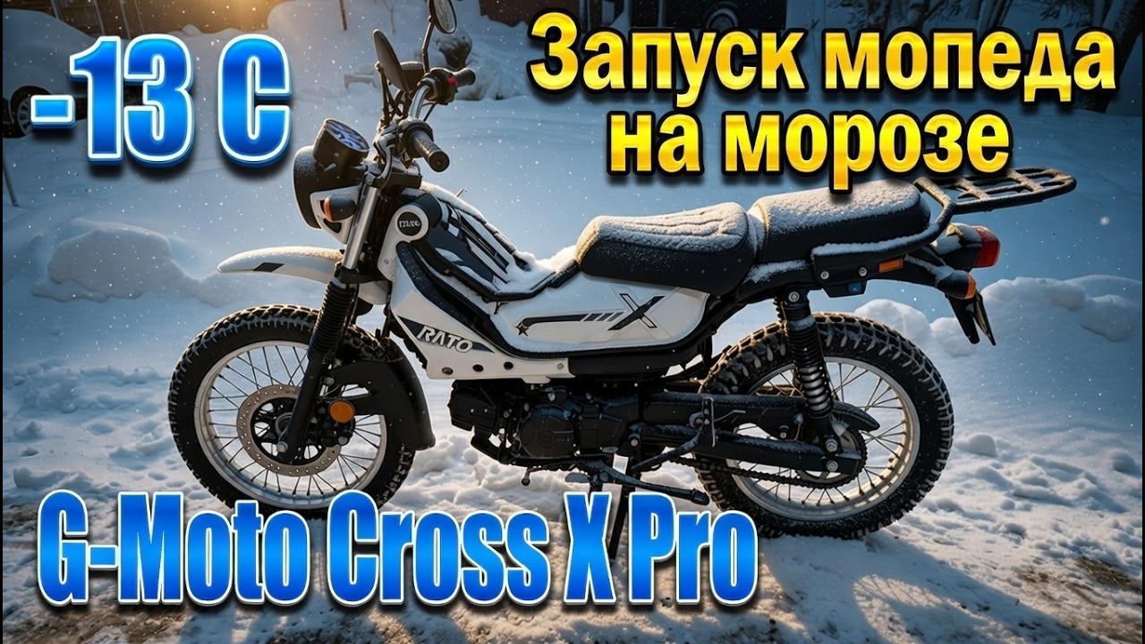 🔴Запуск мопеда G-Moto Cross X в сильный мороз  🛵🥶❄️