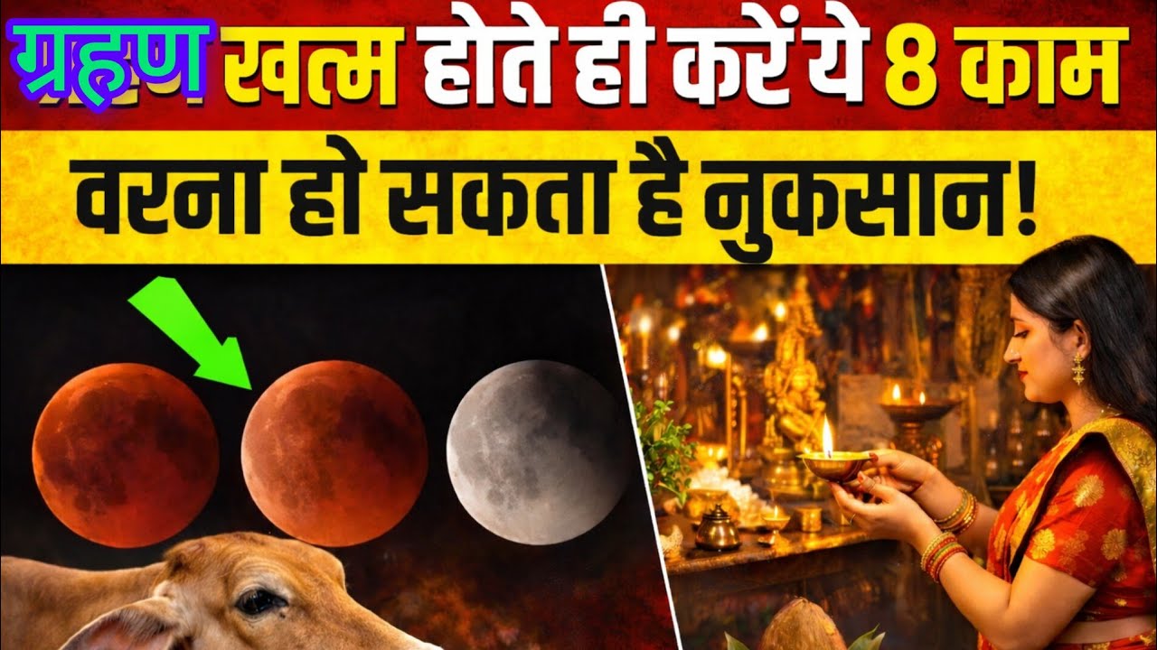 चंद्र ग्रहण समाप्त होने के बाद क्या करें? | ग्रहण के बाद जरूर करें ये 8 काम | Chandra Grahan 2026
