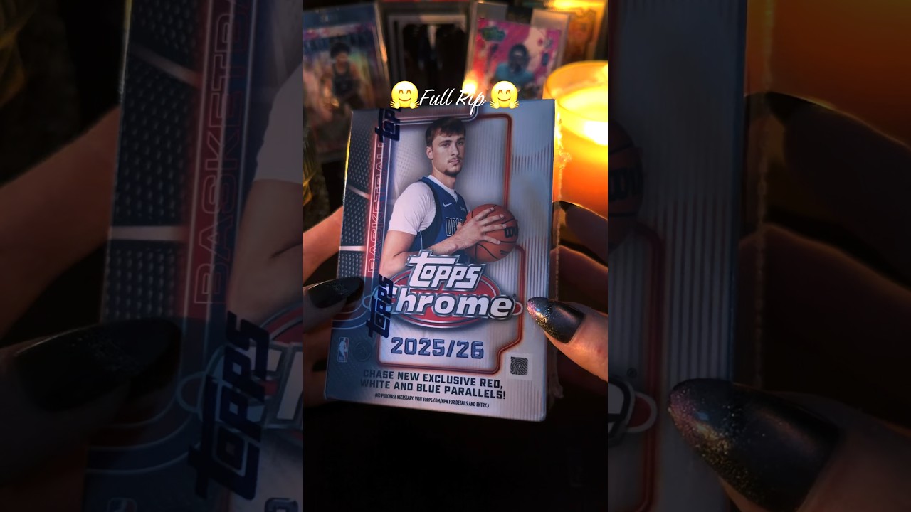 Topps Chrome Blaster Box No Talking ASMR Basketball 2025-26 Blast Box Rip Candlelight Nail Taps ASMR