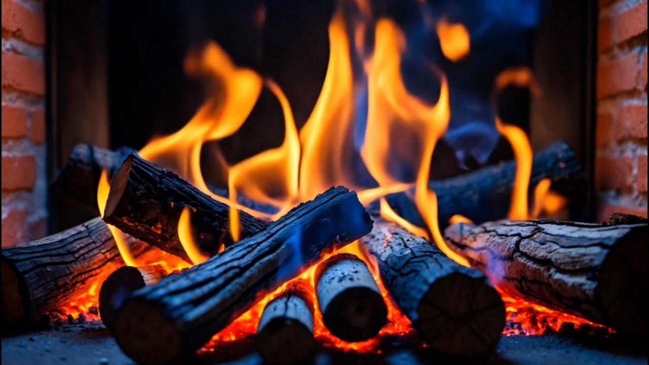 Warm Fireplace Ambience 4K | Relaxing Crackling Flames and Burning Logs