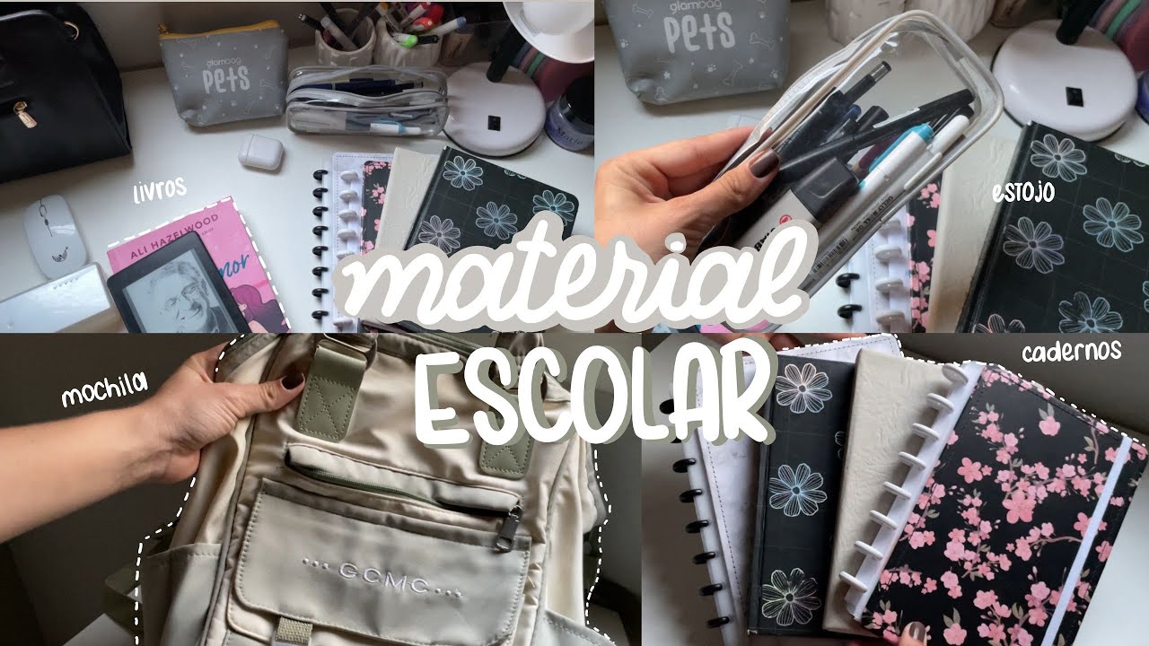 MEU MATERIAL ESCOLAR DA FACULDADE 2024.2 | mochila, estojo, caderno, canetas...