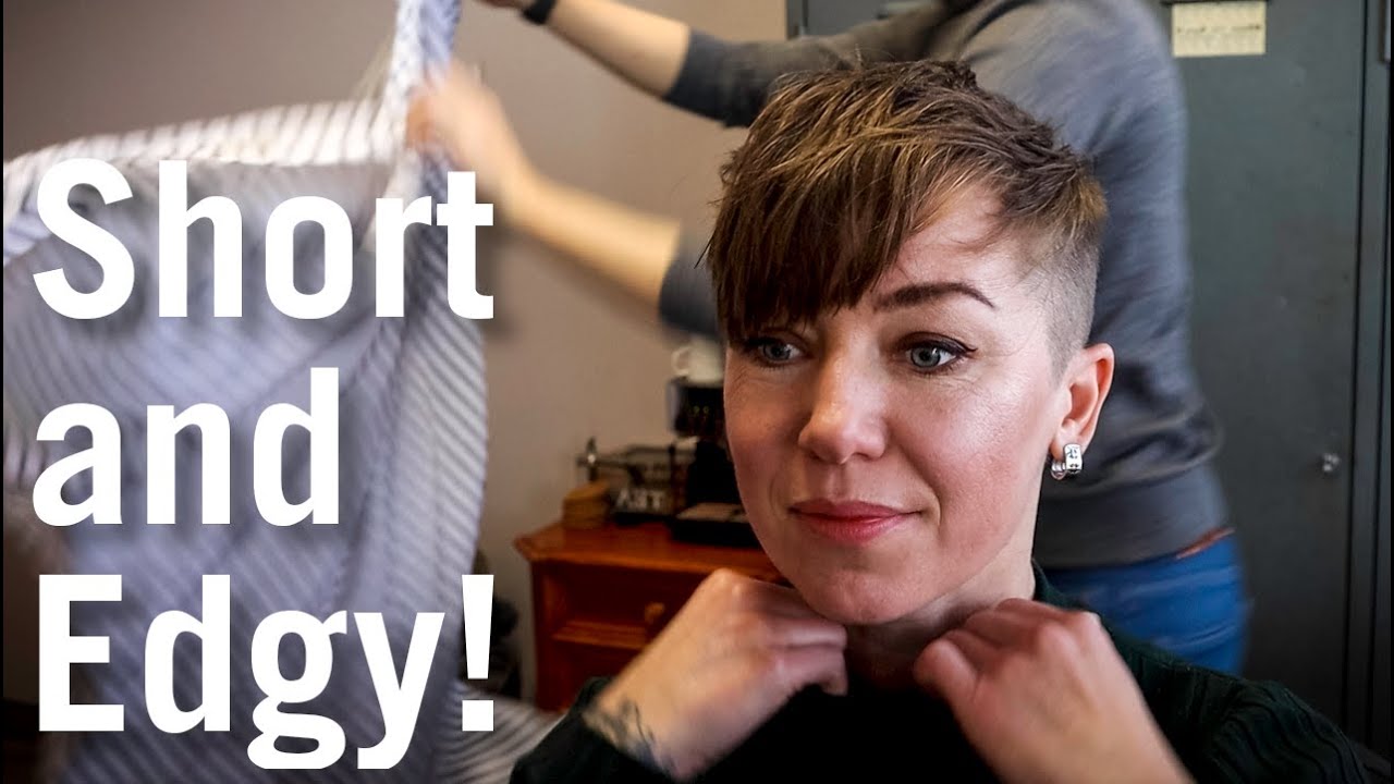Sick of long hair, she goes short again! Extreme fresh undercut pixie hair
