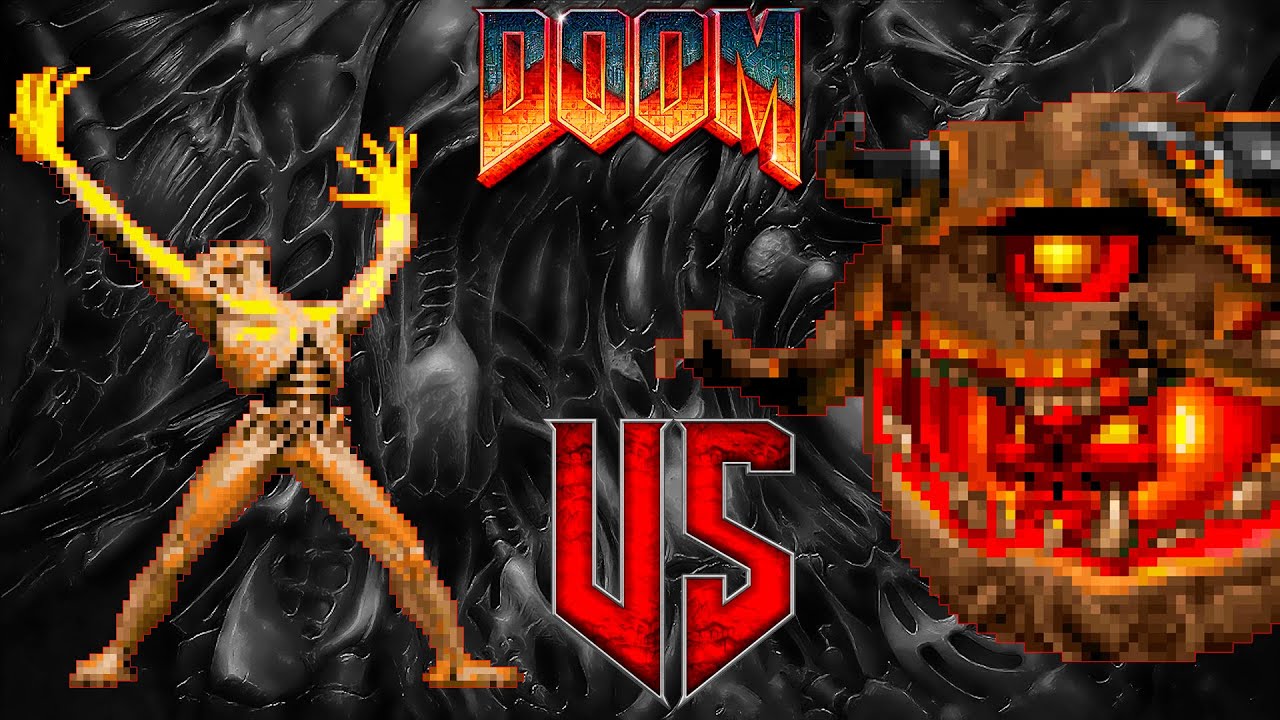Arch-Vile vs Pain Elemental - Doom Classic : Monster Infighting - Retro Battles