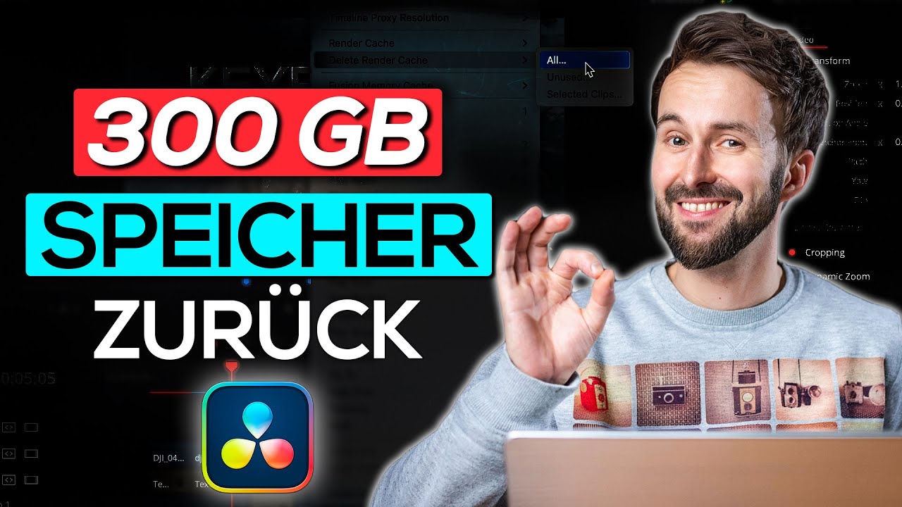 Speicherplatz sparen in Davinci Resolve 18 | Render Cache löschen