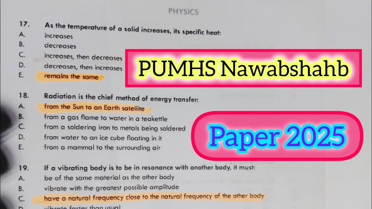 pumhs university nawabshah entry test 2025