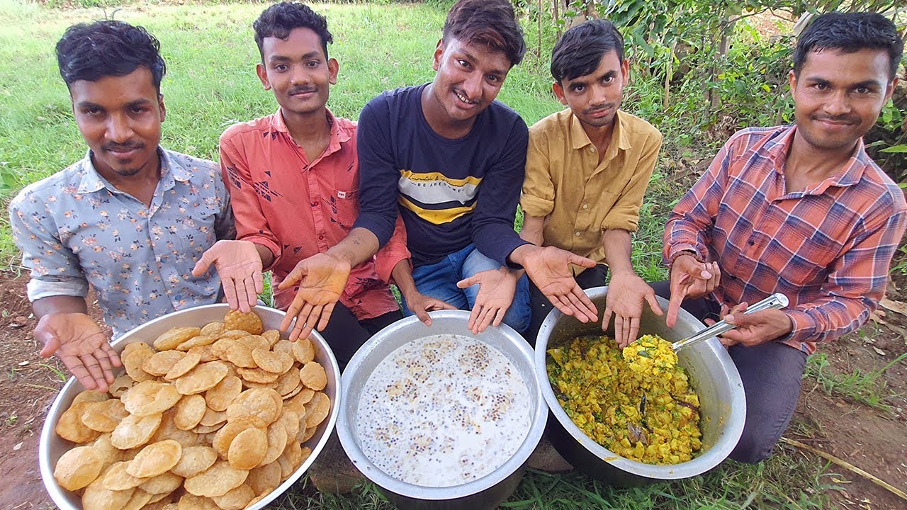 Doodh Pak | Suki Bhaji | Soft Puri | Village Style Recipe | Village Rasoi