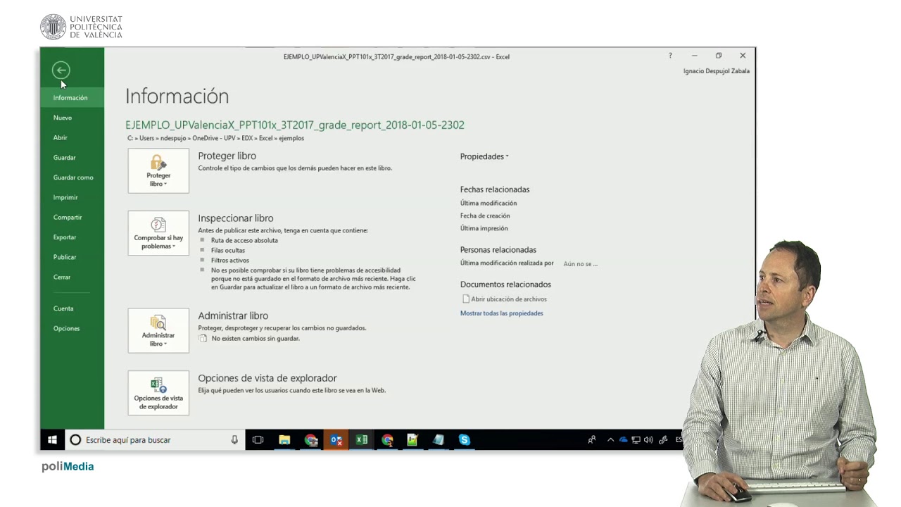 Importación de ficheros csv en Excel. |  | UPV