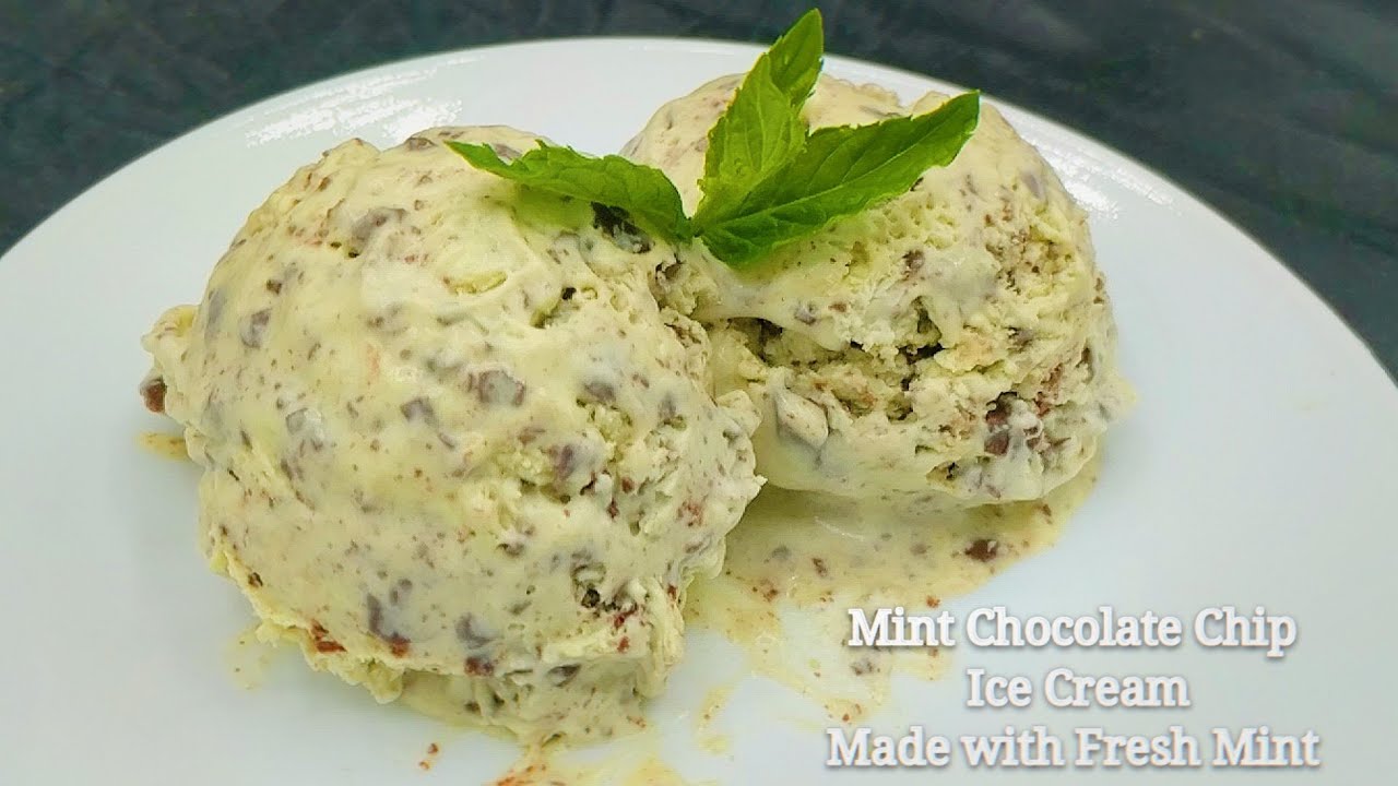 Mint Chocolate Chip Ice Cream 薄荷巧克力雪糕 #No Ice Cream Machine #No Artificial or Color 不用雪糕機 沒香精 沒人造色素