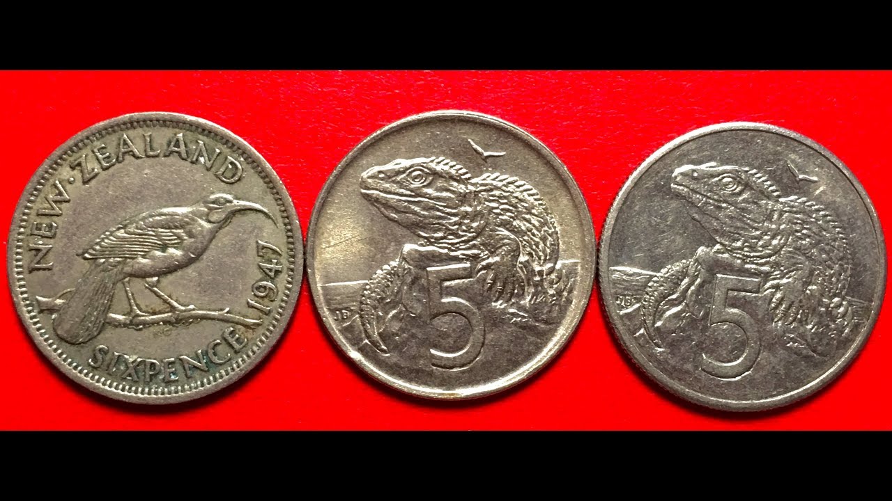 New Zealand 6 Pence and 5 Cents Coins 1947-1986