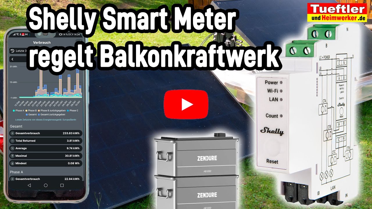 Stromverbrauch mit Shelly Pro 3EM überwachen u. Speicher SolarFlow regeln - #Tueftler DIY