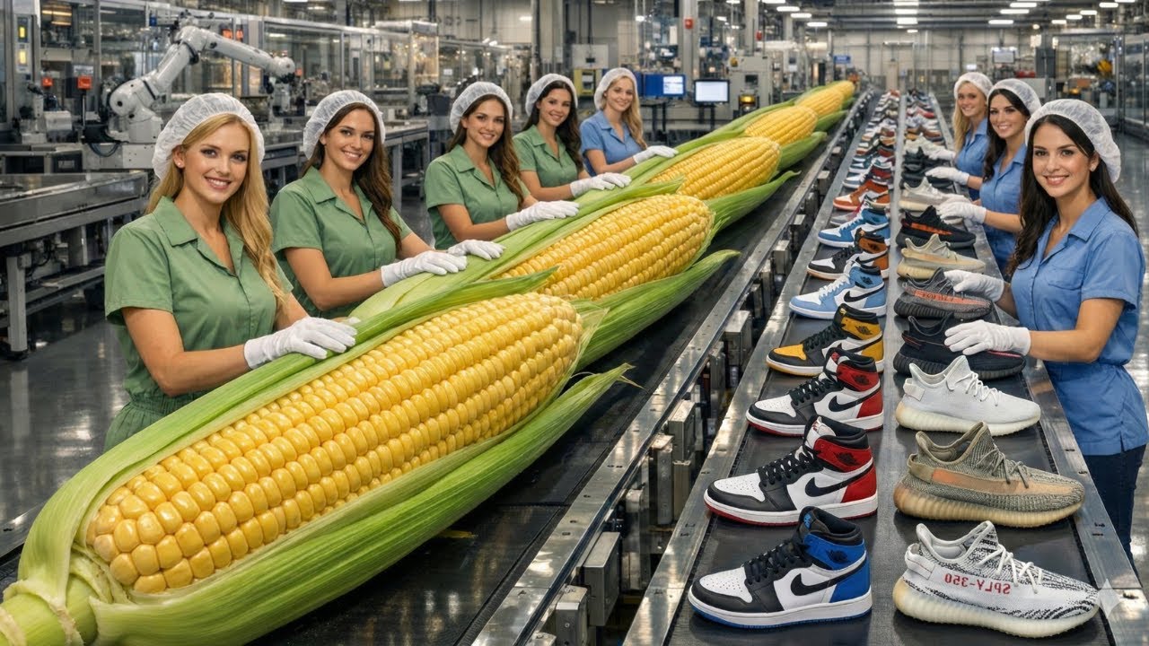 Inside America's Modern Corn Factory: Corn to $500 Shoes Production Process Revealed