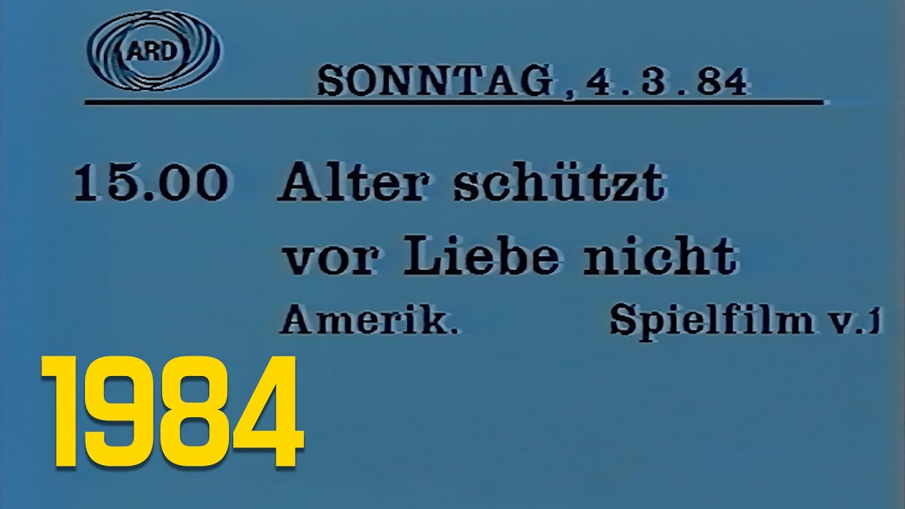 ARD Tagesschau 00:05 Uhr mit Wilhelm Wieben und Sendeschluss mit Pannen-Programmtafeln (03.03.1984)