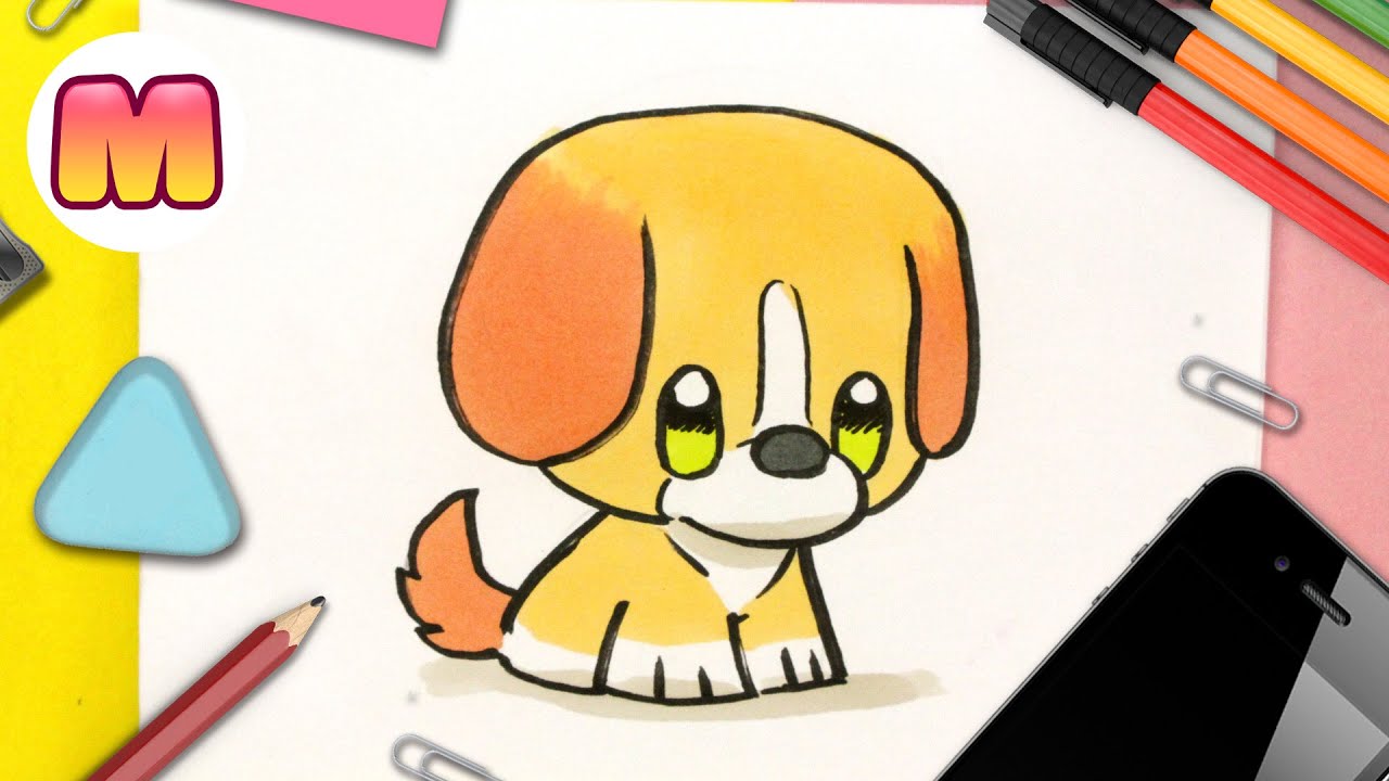 COMO DIBUJAR UN PERRO KAWAII 💖  Paso a Paso 💖 Dibujos de animales