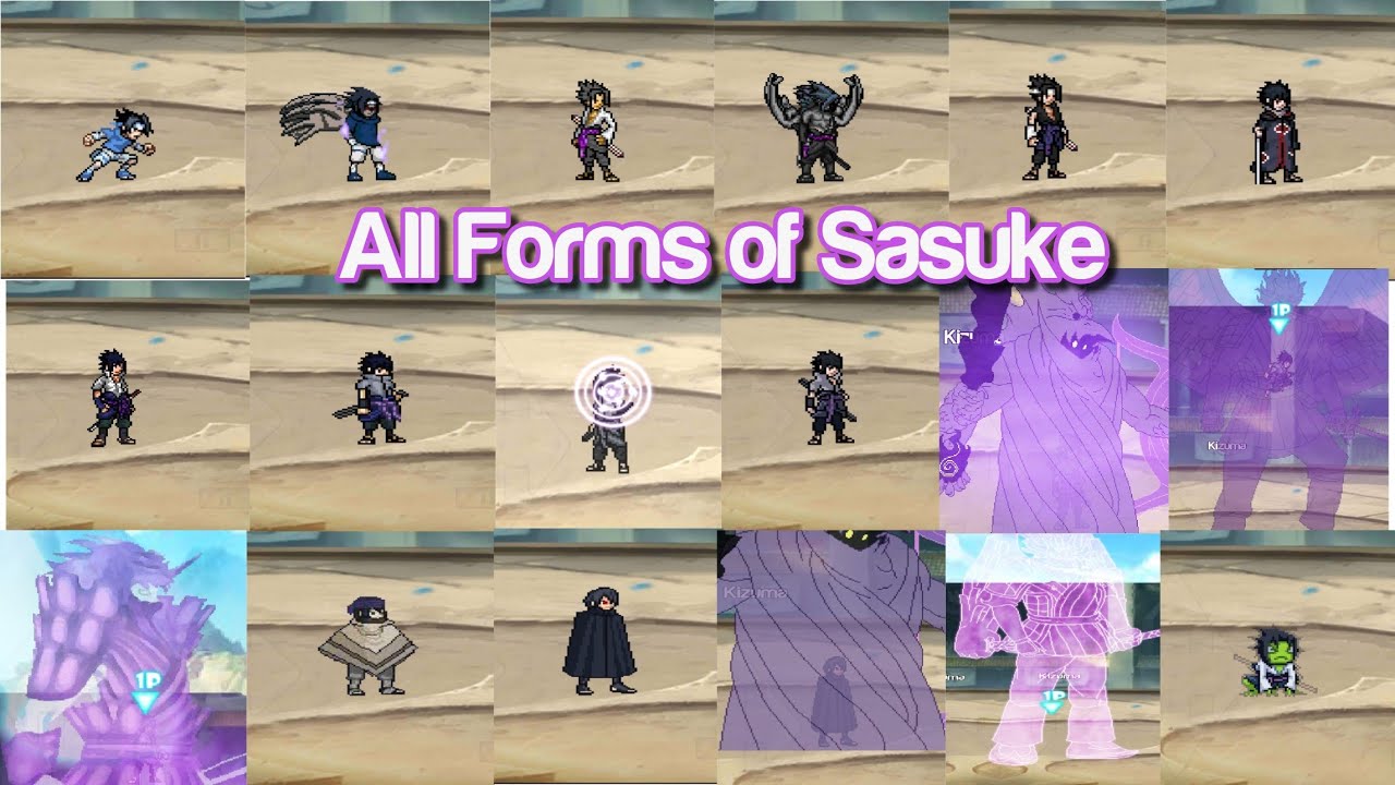 All Forms of Sasuke - Bleach VS Naruto MUGEN