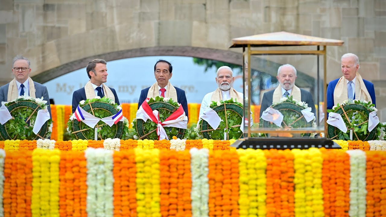Presiden Jokowi Bersama para Pemimpin G20 Kunjungi Mahatma Gandhi Samadhi, 10 September 2023