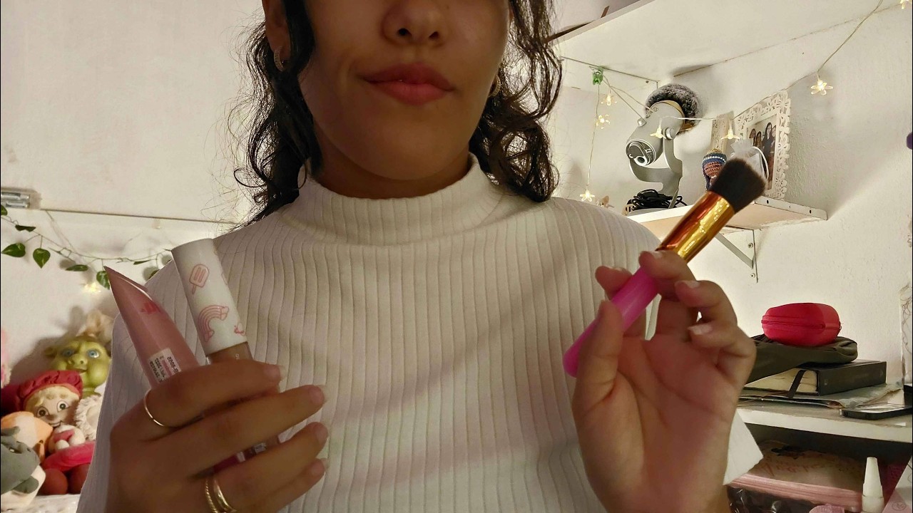 asmr roleplay | te maquiando delicadamente ✨️🎀 (toques na tela, sussurros, voz suave)