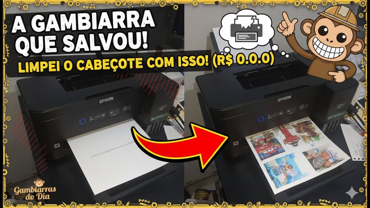 LIMPAR CABEÇOTE ENTUPIDO da EPSON L4150 L3150 / A GAMBIARRA que Salvou Minha Impressora (R$ 0,00)