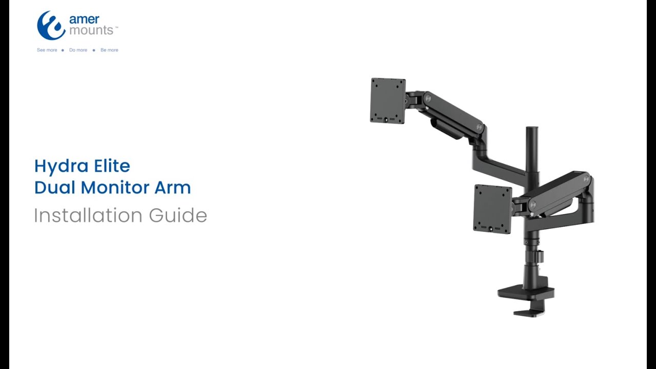 Amer Mounts HYDRA2HDGB Elite Dual Monitor Arm | Installation and Features