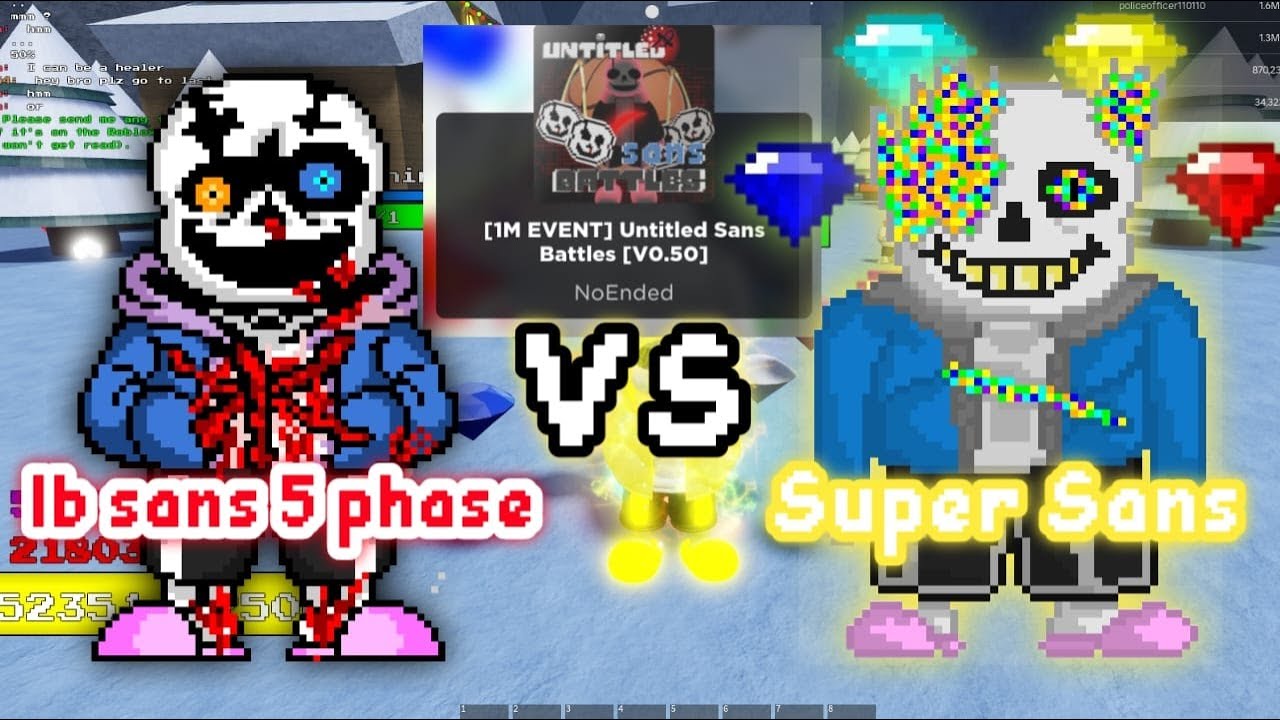 lb sans phase 5 vs super sans in game Untitled Sans Battles [V0.50.1]