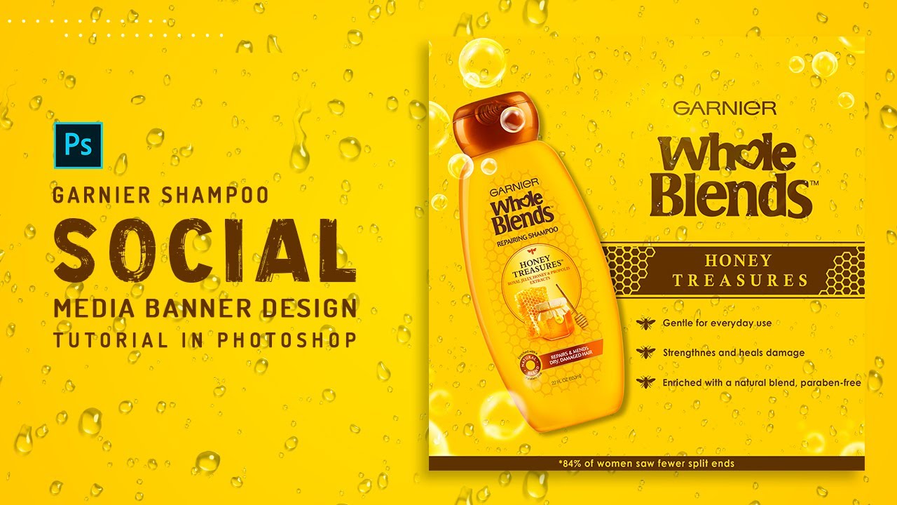 Shampoo Social Media Design In Photoshop | تصميم بوستر شامبو بالفوتوشوب