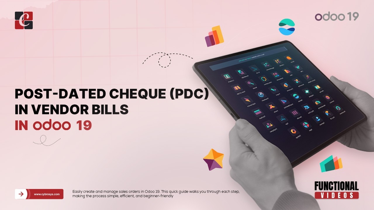 Post Dated Cheque (PDC) in Odoo 19 Using Vendor Bills Accounting  |  Odoo 19 Functional Tutorials