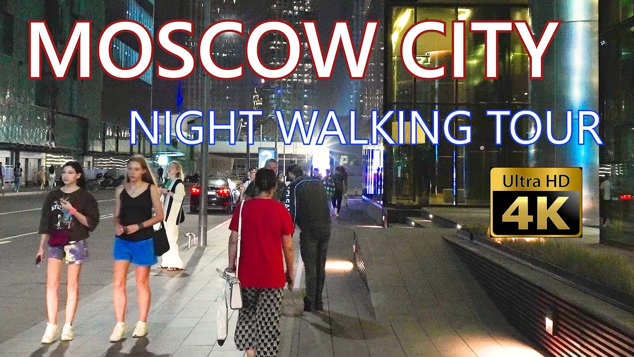 Москва-Сити -  Вечерняя прогулка с видом на небоскрёбы - 4К🎧Ambient Sounds