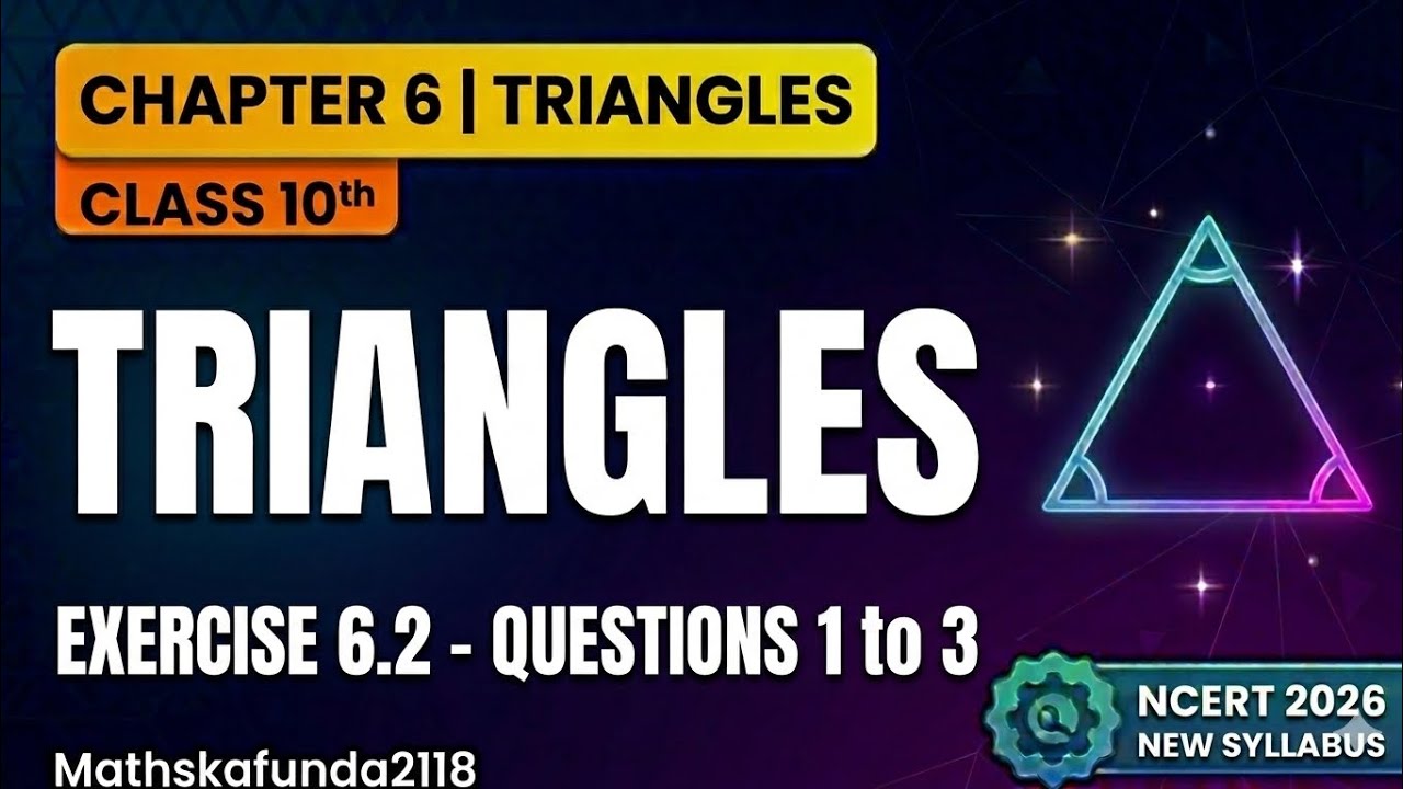 Class 10 Maths Ex 6.2 Solutions | Chapter 6 Triangles | Questions 1 to 3 | Part 1