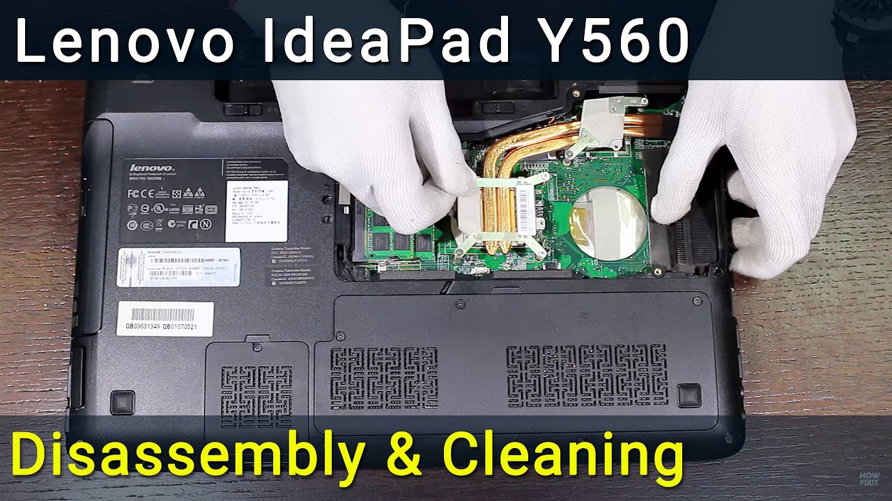 Lenovo IdeaPad Y560 Разборка, чистка вентилятора от пыли и замена термопасты