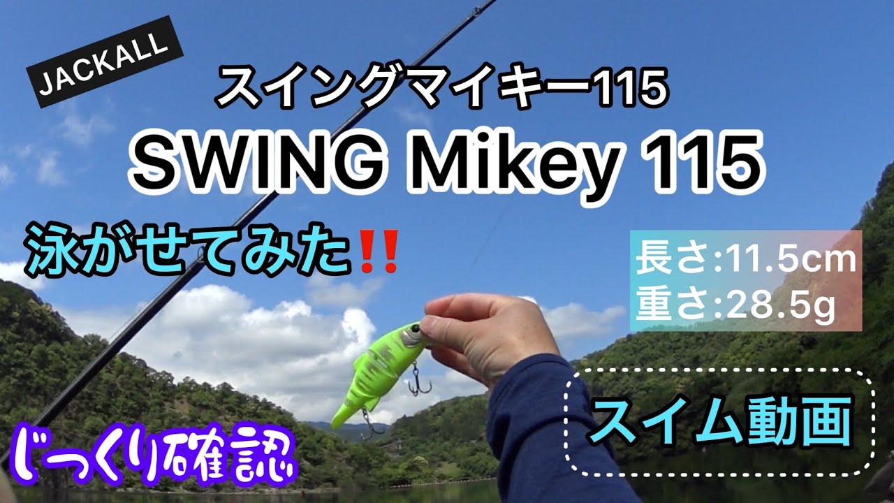 ジャッカル　SWING Mikey115／スイングマイキー115泳がせてみた！スイム動画　参考に…
