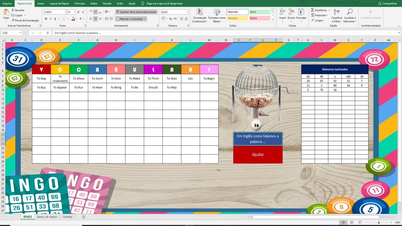 Bingo de Perguntas e Respostas no Excel
