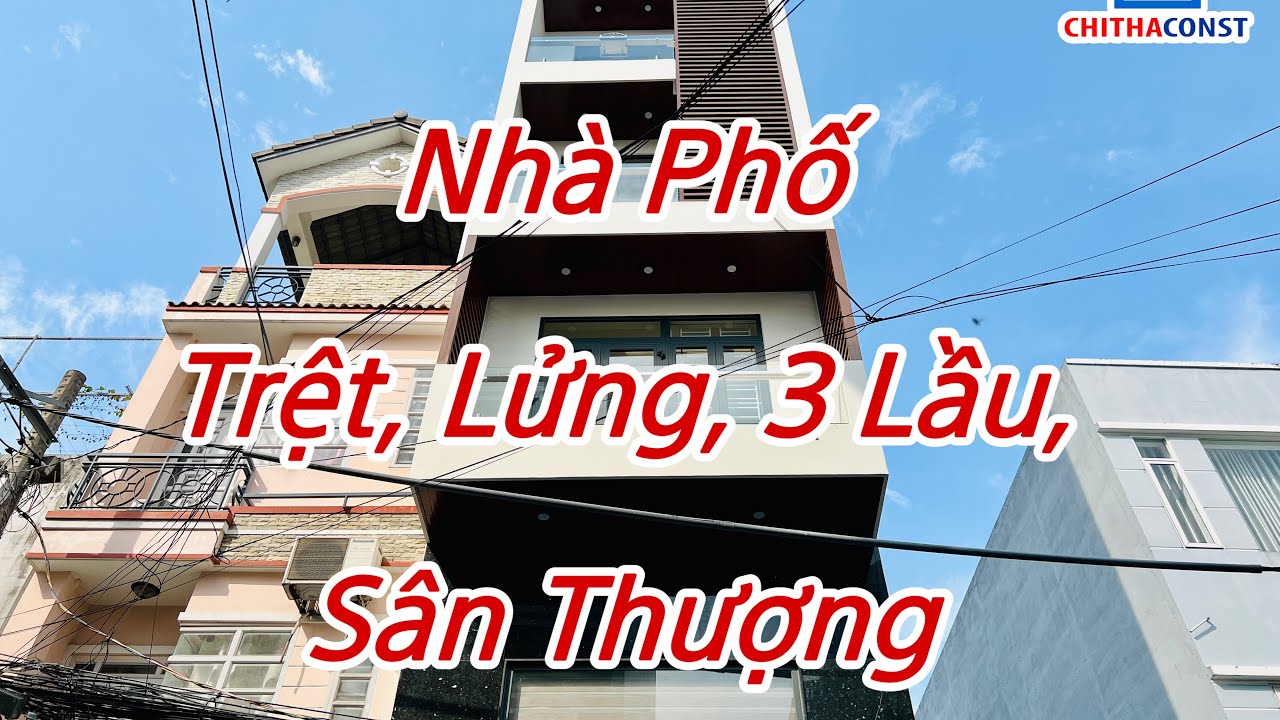 Thiết kế và thi công hoàn thiện Nhà phố trệt, lửng, 3 lầu, sân thượng siêu đẹp - CHITHACONST