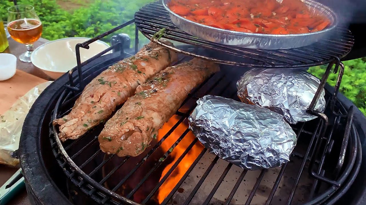 Balsamic Rosemary Pork Tenderloin on the Big Green Egg