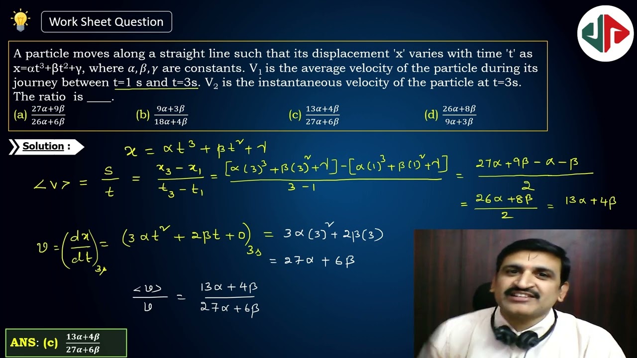 DAY 3_ MOTION IN A STRAIGHT LINE - Work Sheet Numerical || JS Academic Solutions
