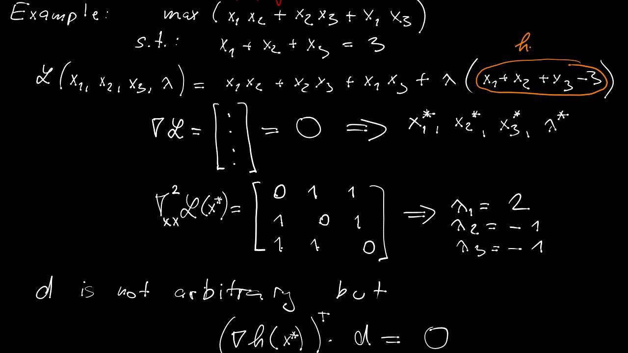 L1.5 - Equality-constrained optimization - second-order sufficient conditions (projected Hessians)