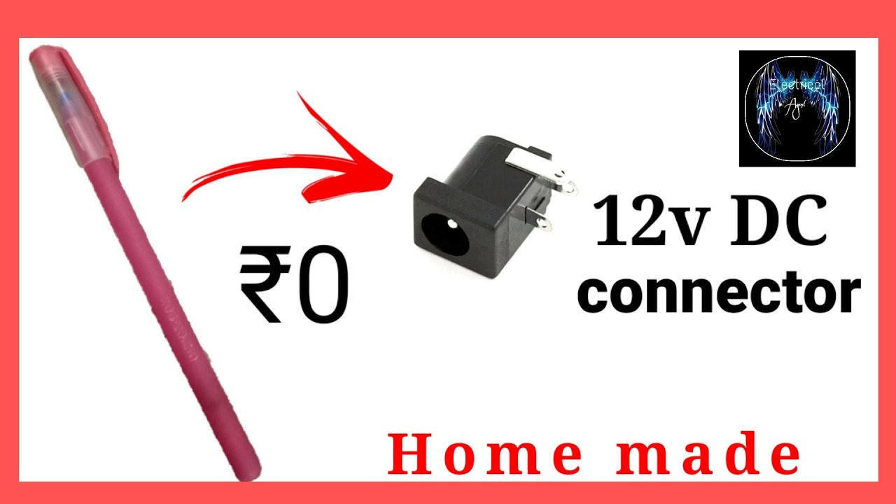 Home made 12v DC connector // How to make DC power jack at home