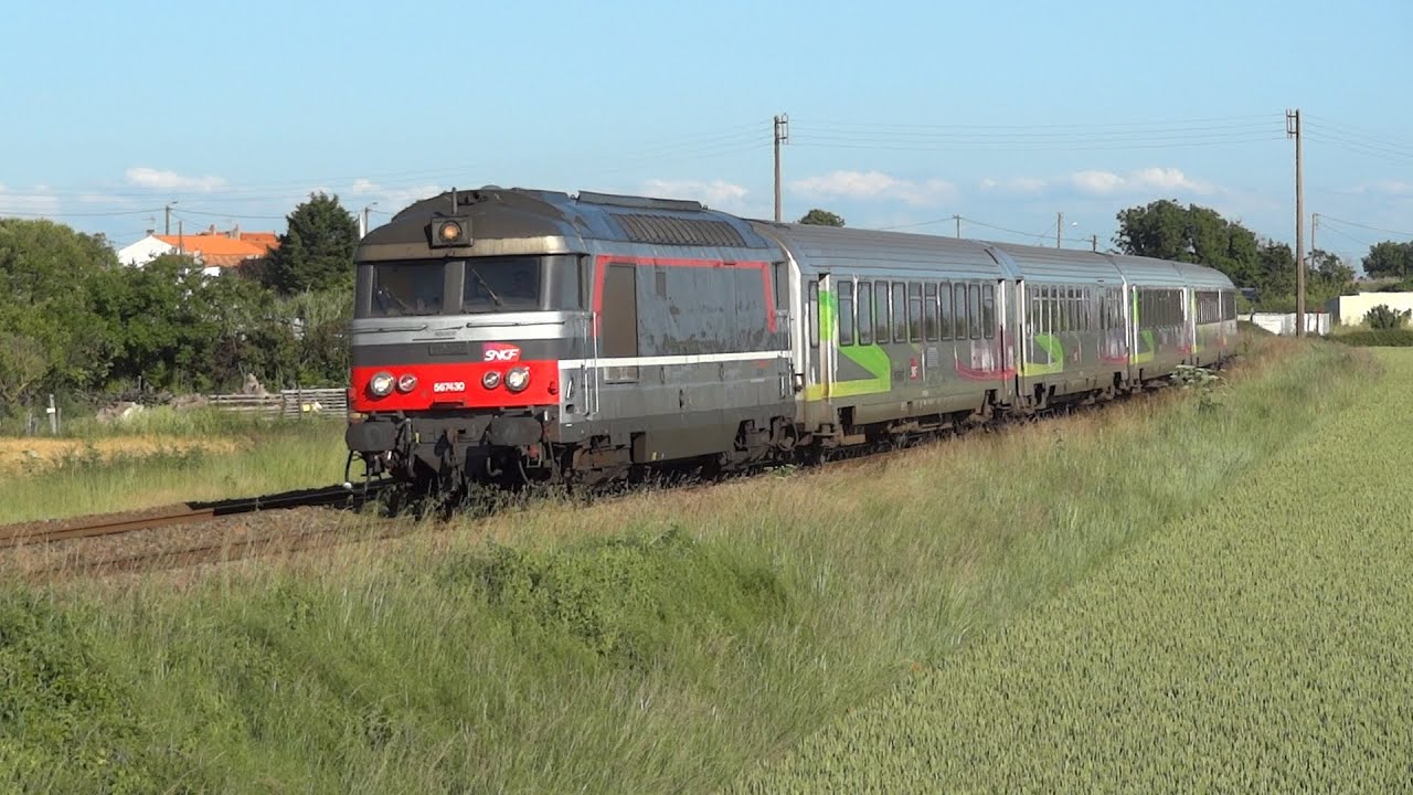 Locomotives BB 67400 et trains Intercit&eacute;s &agrave; La Rochelle