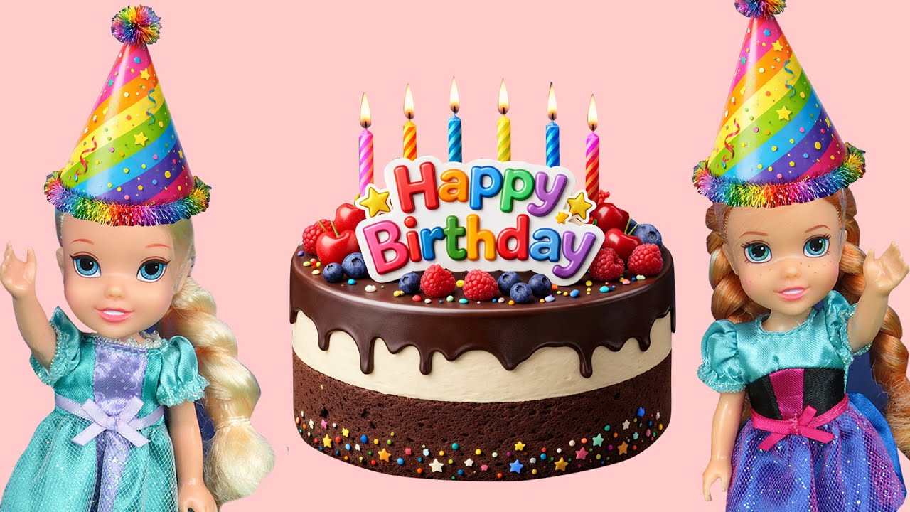 Little Anna's Birthday 2026 ! Elsa toddlers & friends - cake - gifts - fun - singing - Barbie dolls