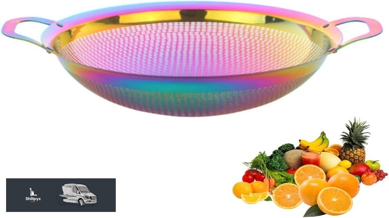 Stainless Steel Colander With Handle and Legs Drain Basket for Pasta Spaghetti