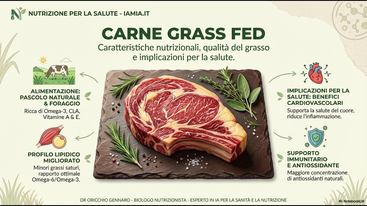 #2 CARNE GRASS FED. CARATTERISTICHE NUTRIZIONALI, QUALITÀ DEL GRASSO E IMPLICAZIONI PER LA SALUTE