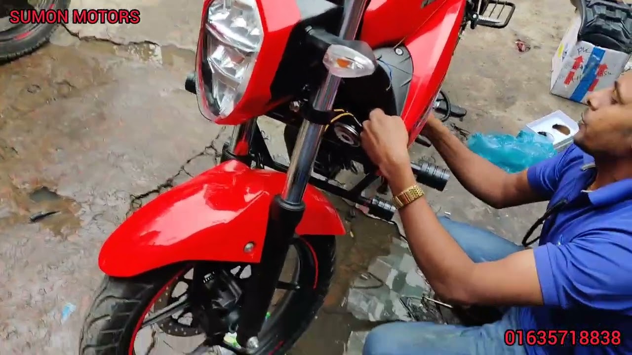 double Horan fiting Suzuki gixxer naked version tenesfar switch and double horn setting