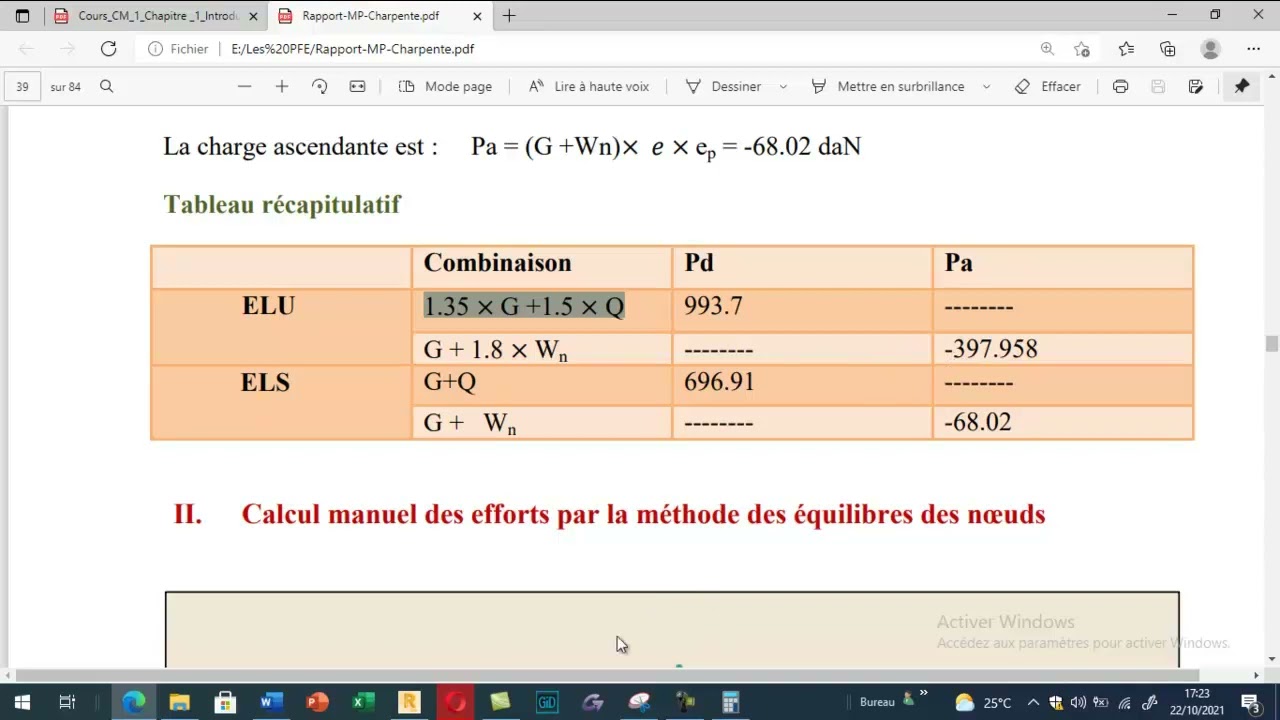Etude d'une ferme treillis d'un portique de stabilité