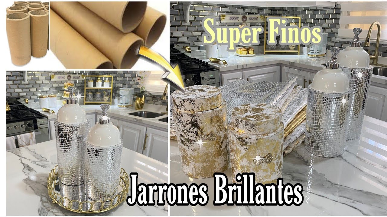 RECICLANDO TUBOS DE CARTON HICE JARRONES FINOS