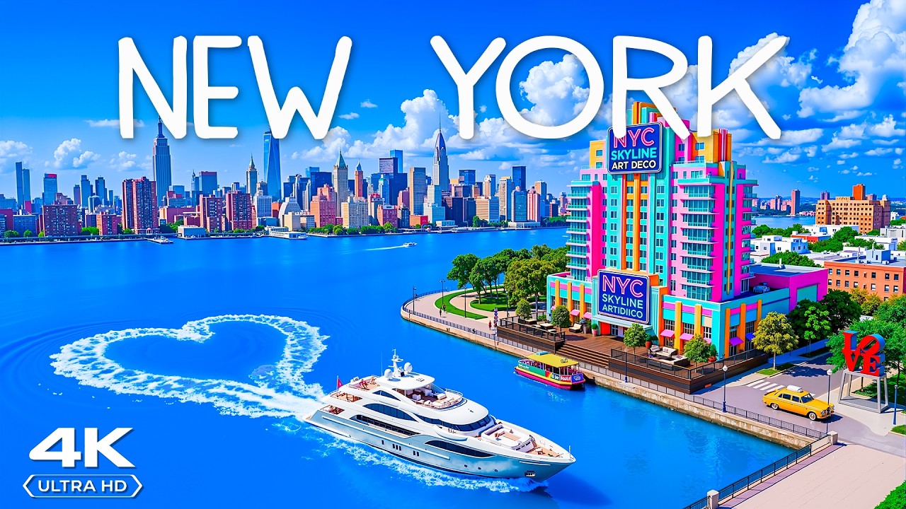 New York 4K Aerial 🇺🇸 | Central Park, Brooklyn, Times Square & Deep House Mix Chill 2026